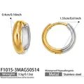 Boucles d'oreilles créoles bicolores en acier inoxydable de 1,55 cm de diamètre - 15mm / Or & Argent