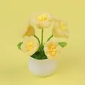 Handmade crochet yellow flower small potted plant ornament for desk decoration gift - Yellow Lily of the Valley (5-Head) Potted Plant