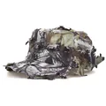 Detailed side view of 3D bionic leaf camouflage hat for jungle tactical hunting and training. - Adjustable / Flat Top Style / Gray