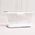 Große weiße transparente gesteppte Kosmetiktasche mit Maßen 33x18x10,5cm und Reißverschluss. - Große sechseckige Tasche / Weiß