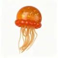 Orange jellyfish squeeze stress relief toy with gold glitter filling and soft tentacles - Bag Packaging / Orange Jellyfish