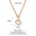 Collar de relicario de corazón dorado con circón, cadena de cobre ajustable de 45+5 cm - Relicario Transparente De Corazón