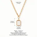 Collar de cobre dorado con colgante rectangular transparente y detalles de circón - Relicario Transparente Rectangular