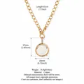 Collar de cadena chapado en oro con un colgante de cristal de circón redondo de 45 cm - Relicario Transparente Círculo