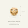 Mini colgante dorado de cara sonriente de 4mm con ojos de circón para joyería DIY. - Sonrisa