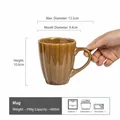 Handgefertigte 400ml japanische retro braune Keramiktasse mit vertikalen Streifen - 400ml / Jiang Xuan Japanischer Rippenstil (Klasse A) / Kaffeebraun