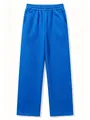 Comfortable electric blue straight-leg sweatpants with elastic waist and side pockets - Sapphire Blue