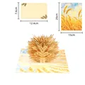 3D αναδυόμενη ευχετήρια κάρτα με σχέδιο χρυσού σιταριού και διαστάσεις, 20x15cm - Ειρήνη της συγκομιδής / 20x15cm