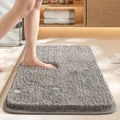 Tappetino da bagno in peluche grigio spesso antiscivolo per il comfort del bagno - 50*80cm / Antibatterico / Grigio chiaro