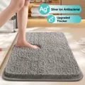 Luxurious thick gray plush non-slip bath mat for absorbent bathroom floor comfort - 50*80cm / Antibacterial / Light Gray