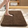Tappeto da bagno in peluche marrone morbido assorbente con protezione antibatterica - 50*80cm / Antibatterico / Marrone