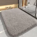 Plush gray bathroom mat with thickened shaggy texture, absorbent and non-slip design. - 40*60cm / Regular Fit / Deep Beige