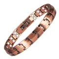 Men's copper-tone titanium steel magnetic therapy bracelet with double row magnets - Double Row Magnetic Link Style / Copper