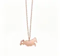 Collier pendentif carte de la Russie en or rose avec détail cœur - Hongrie / Or rose