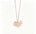 Collier pendentif carte d'Islande minimaliste avec cœur évidé en finition or rose - Irlande / Or rose
