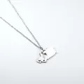 Collier pendentif carte du Canada en argent minimaliste avec chaîne en acier inoxydable - Canada / Argent