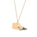 Collier élégant avec pendentif carte du Canada en or et détail de cœur pour femmes chic - Canada / Or rose