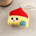 Pluchen huis haarspeld in geel en rood met schattige cartoonogen - Schattig Huis Pop - Haarclip