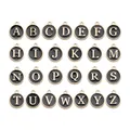 Set di 26 ciondoli alfabetici A-Z in smalto nero e oro per creazione di gioielli fai da te. - Lettera A / Nero