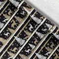 Vintage Christmas gift wrapping paper roll with gold reindeer and tree patterns - Christmas Series-Black Reindeer Forest; 0.43*3m