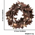 Ghirlanda di foglie di acero bronzo metallizzato per Ringraziamento, 27,5 cm e 31,5 g. - Stile foglia d'acero caffè