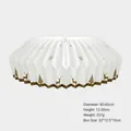 White pleated Christmas tree collar with gold reindeer and tree patterns - Elk Style (Customized) / White