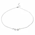 Elegant silver-colored tulip pendant necklace with minimalist design for women gift - Silver