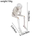 Halloween skeleton resin figurine with height and weight measurements shown - See-No-Evil Style (D1-15)