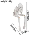 Sitting white skeleton resin ornament Halloween decoration dimensions 20cm weight 144g SKU - Speak-No-Evil Style (D1-14)