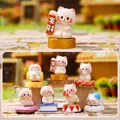 Set di 7 adorabili statuine di gatti bianchi blind box, con 6 stili e 1 stile segreto - Uno a Caso / Settimana Lavorativa dei Gatti (395)