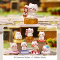 Set of 7 adorable white cat blind box figurines including 6 regular and 1 hidden style - Cat Working Week Series / Pack of 6 (Full Box)