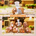 Set of 7 cute miniature dog blind box figurines featuring various snack accessories - Potato Dog (A028) / Set of 6