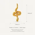 Minimalistische kleine gouden koperen slangenhanger bedel voor DIY sieraden maken - Gouden Slang Charm