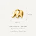Goldener Kupfer-Elefantenanhänger für DIY-Schmuck mit Kristallauge und Größenangaben - Elefant Anhänger