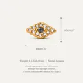 Vergoldeter Anhänger in Form eines bösen Blicks mit weißen und blauen Kristallen - Evil Eye Hängendes Ornament