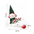 Knitted snowman Christmas curtain buckle doll, 37cm height, festive home decor accessory - Red and Green Knitted Snowman Curtain Buckle