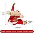 Plush Christmas reindeer curtain buckle doll decoration for holiday home window decor - Red Gold Stamping Reindeer Curtain Buckle
