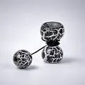Kendama skill toy featuring unique black and white crackle paint finish for practice - Black Crackle Style (P0.023)