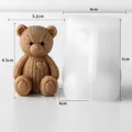 Mini bear silicone mold for DIY aromatherapy candles and soap making, 3D knitted texture - Bear Mold J-5787