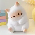 Χαριτωμένο λευκό και κρεμ γατάκι squishy παιχνίδι από PU αργής επαναφοράς για αποβολή άγχους. - Γάτα Squishy / Πορτοκαλί