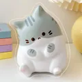 Χαριτωμένο γκρι και λευκό παιχνίδι squishy γάτας από μαλακό υλικό PU αργής επαναφοράς - Γάτα Squishy / Γκρι