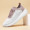 Atmungsaktive, leichte Mesh-Wanderschuhe in einem modernen Pink-Weiß-Farbdesign - 42 / Weiß Rosa