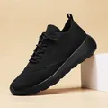 Atmungsaktiver schwarzer Mesh-Laufschuh mit stoßdämpfender Sohle für Damen und Herren - 42 / Ganz Schwarz