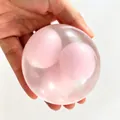 Weicher handgefertigter rosa Stressball zum Drücken mit einer durchsichtigen glänzenden Hülle - Rosa Marmeladen-Reisbällchen Triple Sound Stil / Mit Schutzbox