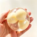 Handgefertigter weicher Anti-Stress-Ball mit drei gelb-weißen Innenkugeln Spielzeug - Gelbe Marmeladen-Reisbällchen Triple Sound Stil / Mit Schutzbox