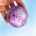 Lila glitzernder Squishy-Stressball gegen Angstzustände und für sensorisches Spielen - Goldstaub Knusprige Kugel Violett Stil / Mit Schutzbox