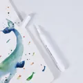 White acrylic paint marker with triangular barrel for artistic detailing and drawing - Brush Tip / White