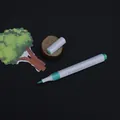 Single green acrylic marker with triangular barrel design for artist painting and retouching - Brush Tip / Light Green