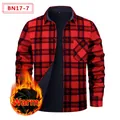 Classic red and black plaid flannel shirt featuring warm fleece lining and SKU BN17-7 - Red and Black Plaid