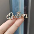 Elegant gold-tone 'Queen' brooch encrusted with sparkling rhinestones for women fashion - Queen Letter Crown Style (BH11-Gold)